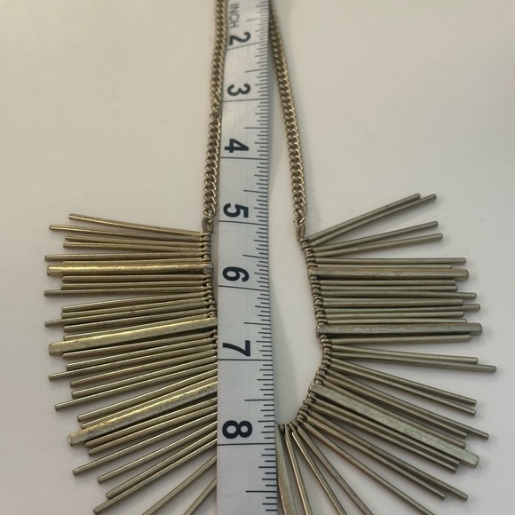 J. Crew Antiqued Bronze Spiky Fringe Statement 16”L Necklace - Picture 7 of 9